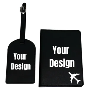 Black Passport & Tag Personalised