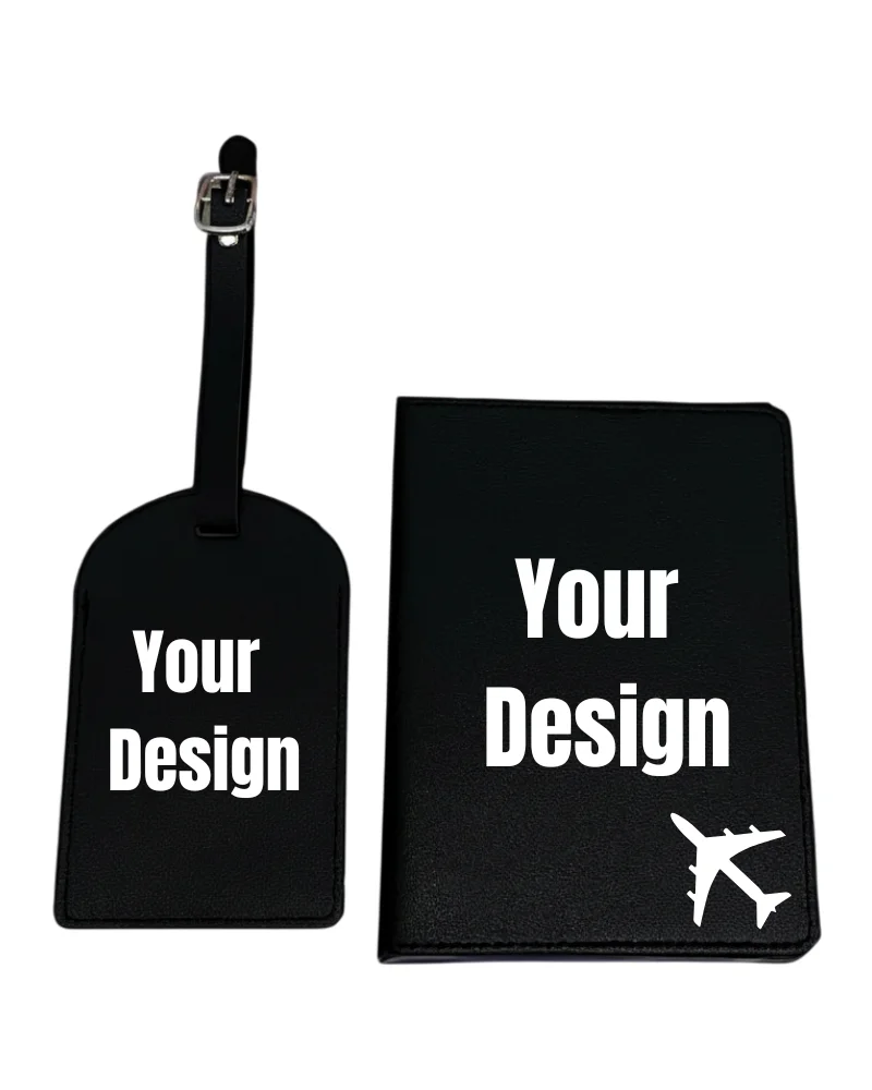 Black Passport & Tag Personalised