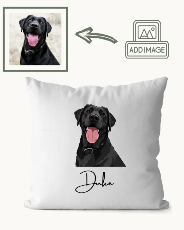 Personalised Pet Cushion with pet design and name - dog