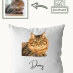 Personalised Pet Cushion with pet design and name - cat