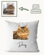 Personalised Pet Cushion with pet design and name - cat