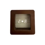 Personalised Wooden Ring Box with vinyl design