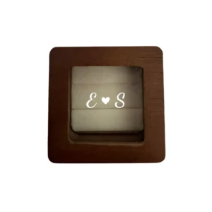 Personalised Wooden Ring Box with vinyl design