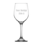Personalised Wine Glass Side A with etched design