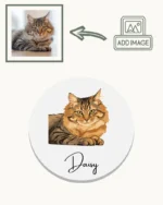 Personalised Pet Coaster with pet design and name - cat