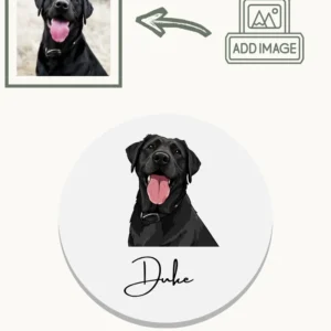 Personalised Pet Coaster with pet design and name - dog