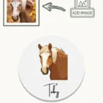 Personalised Pet Coaster with pet design and name - horse