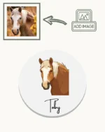 Personalised Pet Coaster with pet design and name - horse