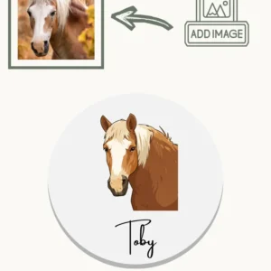Personalised Pet Coaster with pet design and name - horse